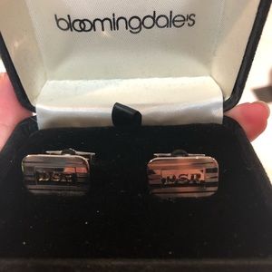 Sterling silver men’s cuff links - engraved DSR